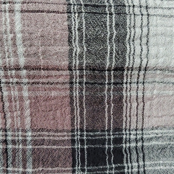 GARNET HILL PLUS SIZE 14 PLAID SHIRT DRESS PINK BLACK GRAY LONG SLEEVE PLAID - Picture 10 of 11